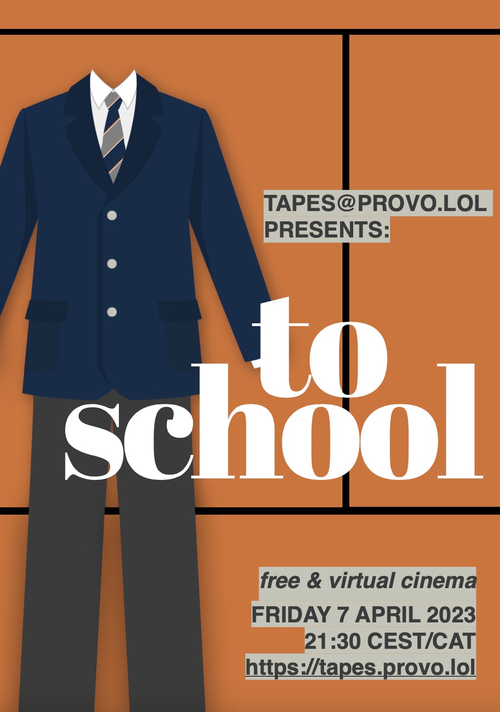 Flyer of the &rsquo;to school&rsquo; film night